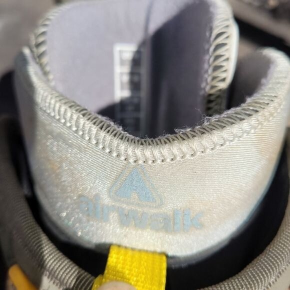Vintage 90s Airwalk Womens Size 5/Youth 3 Gray Yellow Snowboard Boots Lace Up - Picture 8 of 12